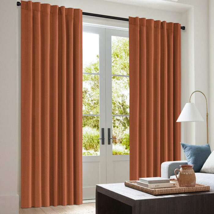 Graciella Thermal Insulated Faux Linen Max Blackout Curtains Back Tab/Rod Pocket Bedroom Drapes (Set of 2) - Chic Decora