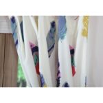 Graphic Print & Text Sheer Tab Top Curtain Panels (Set of 2) - Chic Decora