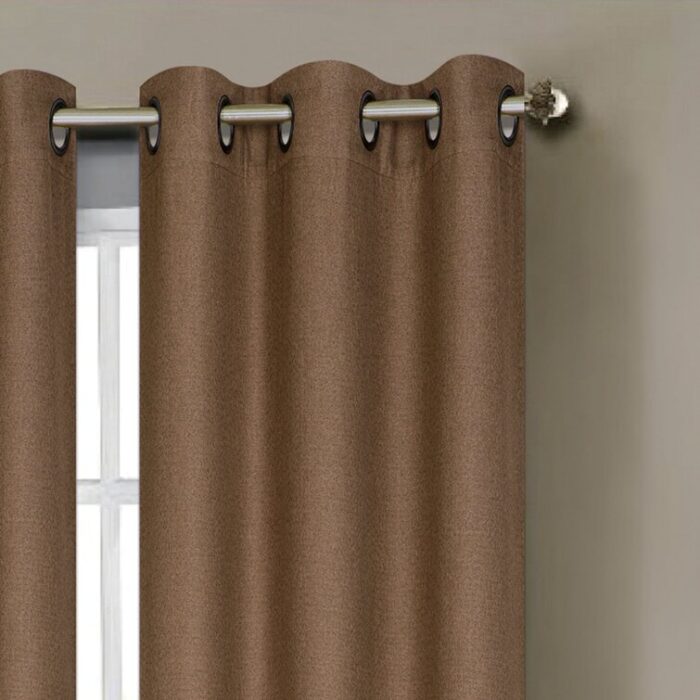 Grau Polyester Room Darkening Curtain Pair (Set of 2) - Chic Decora