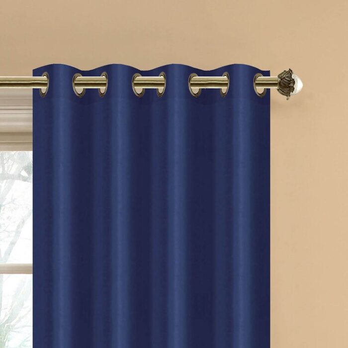 Grau Polyester Room Darkening Curtain Pair (Set of 2) - Chic Decora