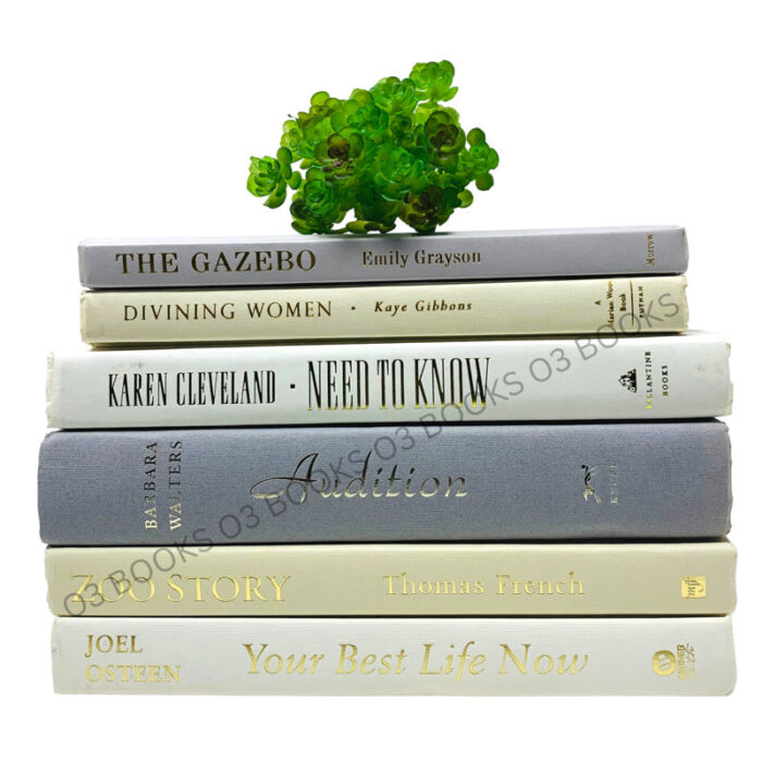 Gray Ivory White Decorative Books - Chic Decora