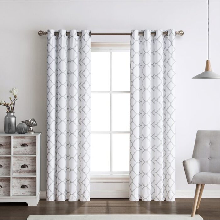 Griner Polyester Room Darkening Curtain Pair (Set of 2) - Chic Decora