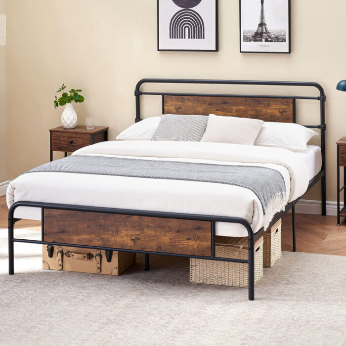 Guiseppe Wood Platform Bed - Chic Decora