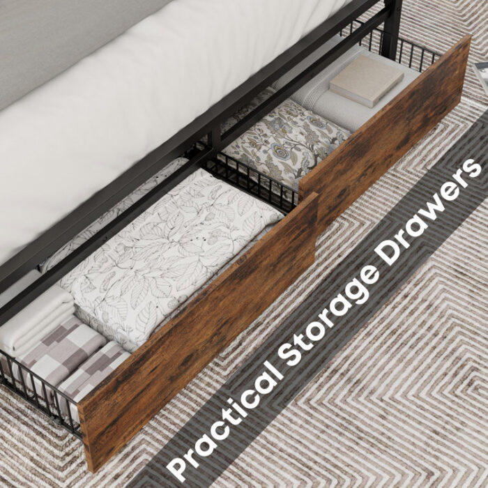 Gulzada Metal Platform Storage Bed - Chic Decora