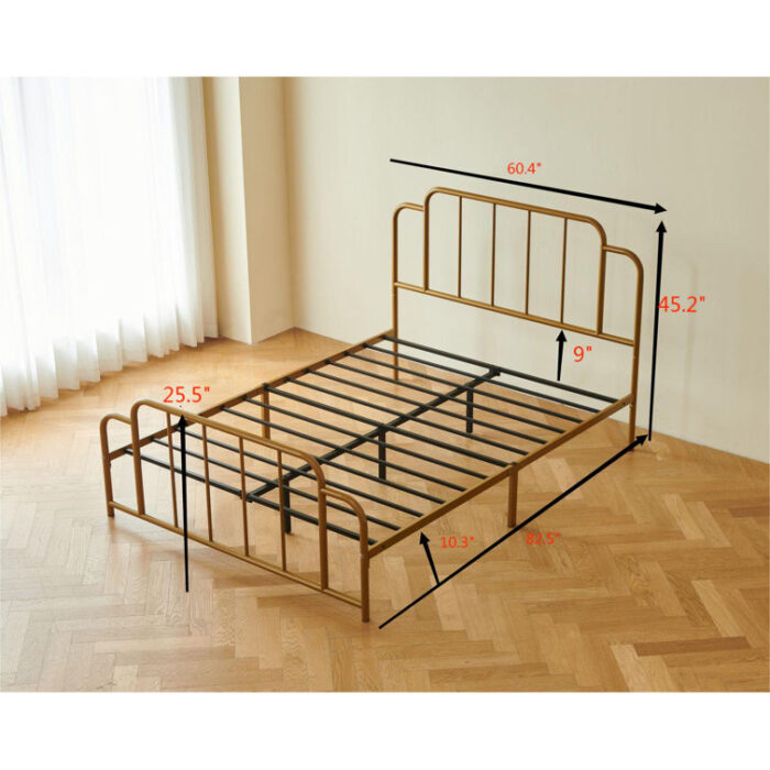 Gurtha Metal Platform Bed - Chic Decora