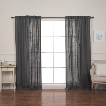 Bursaite 100 Percent Blackout Double Layers Lined Curtain Panel Pair (Set of 2) - Chic Decora