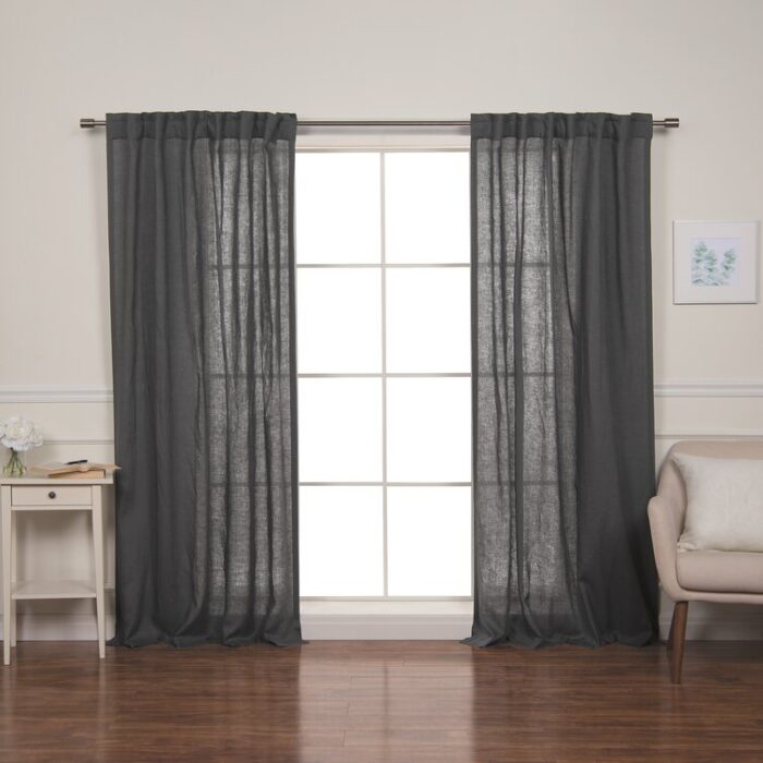 Gwen Linen Semi Sheer Curtain Pair (Set of 2) - Chic Decora