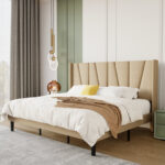 Gyda Upholstered Wingback Bed - Chic Decora