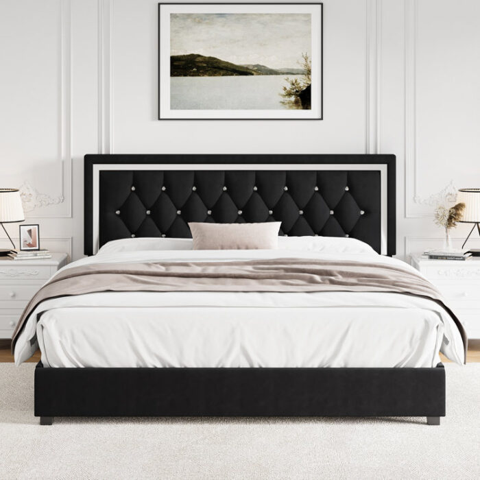 Hampden Upholstered Platform Storage Bed - Chic Decora