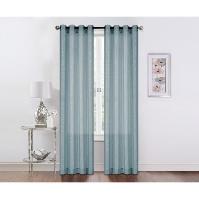 Hananiah Synthetic Sheer Curtain Pair (Set of 2) - Chic Decora