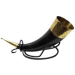 Hand Forged Drinking Ale Horn Stand Twisted Iron Ale Mead Horn Stand Medieval & Viking - Chic Decora