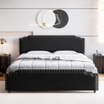 Hannakaisa Upholstered Metal Slat Bed - Chic Decora