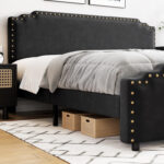 Hannakaisa Upholstered Metal Slat Bed - Chic Decora