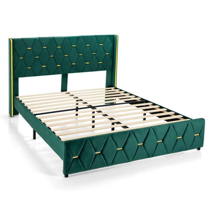 Haraway Upholstered Metal Platform Bed - Chic Decora