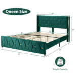 Haraway Upholstered Metal Platform Bed - Chic Decora