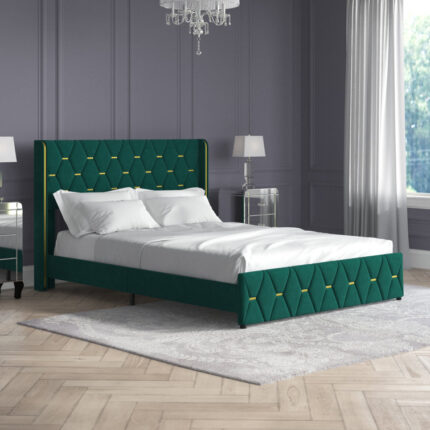 Ekamdeep Upholstered Platform Bed - Chic Decora