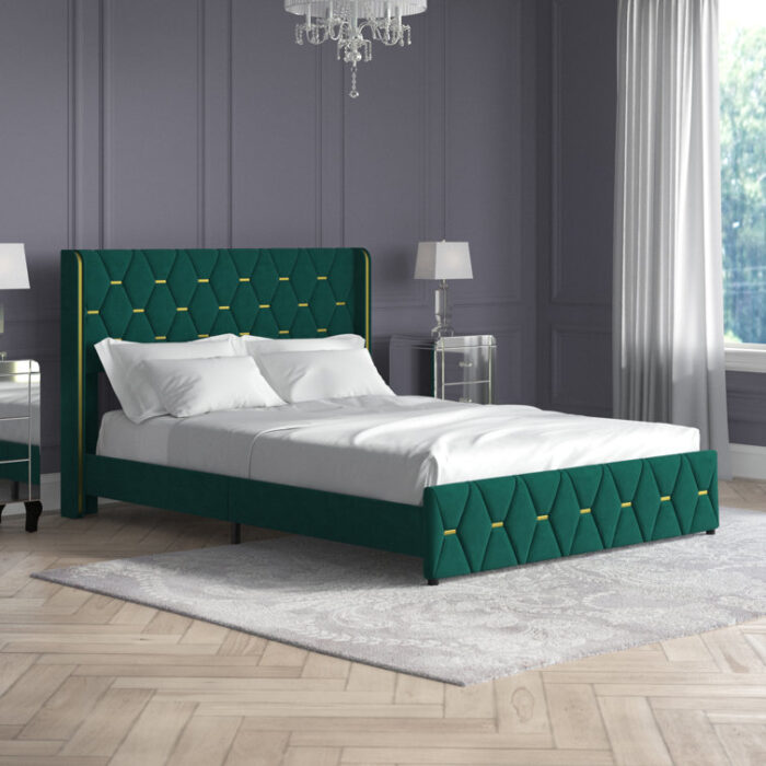 Haraway Upholstered Metal Platform Bed - Chic Decora