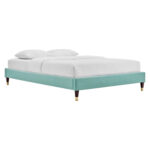 Harlow Performance Velvet Platform Bed Frame - Chic Decora