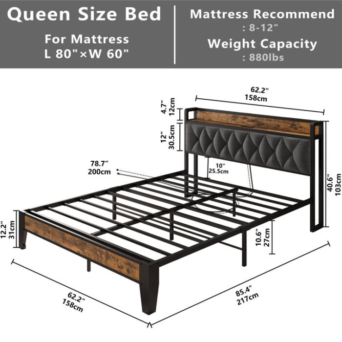 Havin Metal Platform Bed - Chic Decora