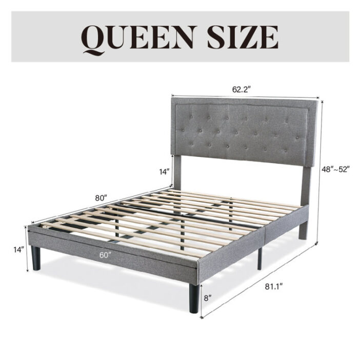 Hegg Tufted Upholstered Platform Bed - Chic Decora