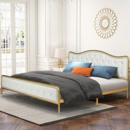 Artrina Upholstered Tufted Platform Bed - Chic Decora