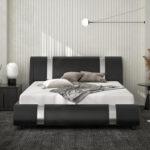 Hejran Vegan Leather Platform Bed - Chic Decora