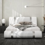 Hejran Vegan Leather Platform Bed - Chic Decora