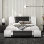 Hejran Vegan Leather Platform Bed - Chic Decora