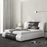 Hejran Vegan Leather Platform Bed - Chic Decora