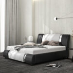 Hejran Vegan Leather Platform Bed - Chic Decora