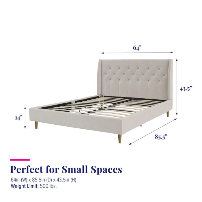 Her Majesty Velvet Queen Platform Bed - Chic Decora