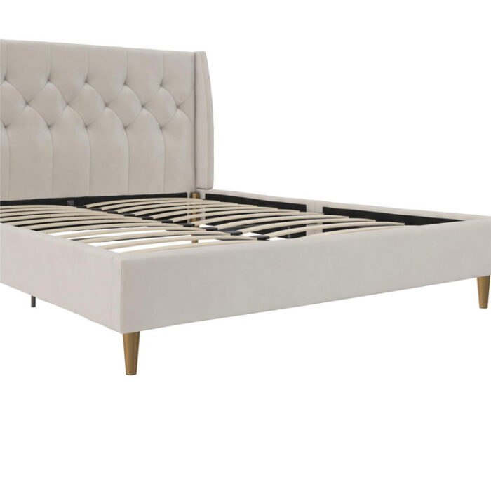 Her Majesty Velvet Queen Platform Bed - Chic Decora