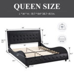 Hinchinbrook Faux Leather Platform Upholstered Bed with Adjustable Headboard - Chic Decora