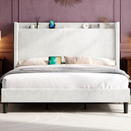 Hisao Upholstered Platform Storage Bed - Chic Decora