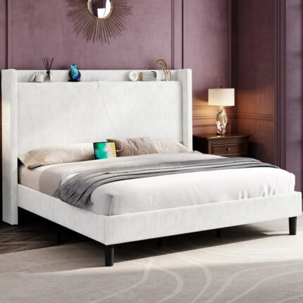 Upholstered Platform Bed - Chic Decora