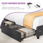 Homerville Upholstered Metal Storage Bed - Chic Decora