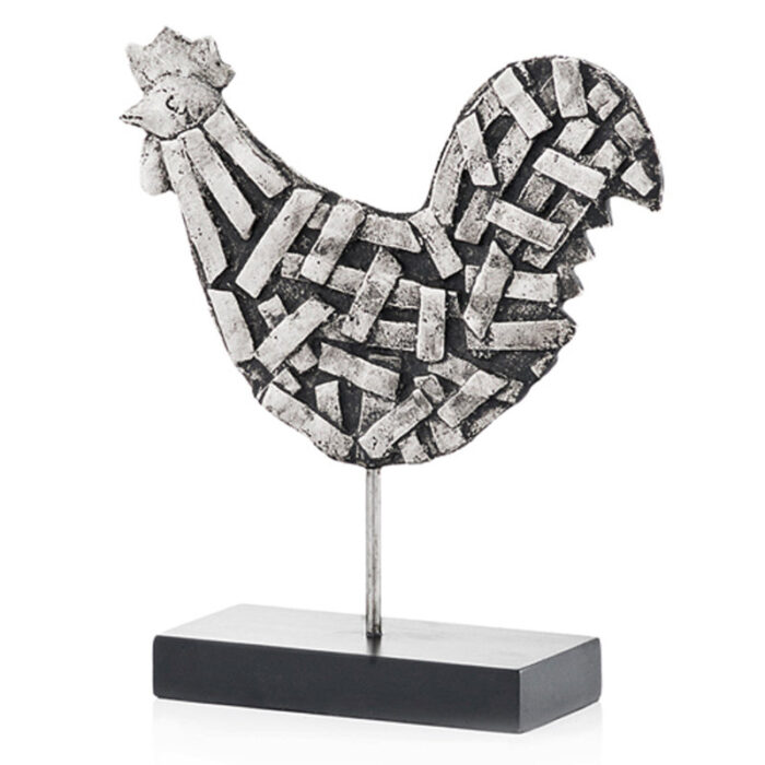 Huber 11″ Black and Silver Aluminum Tabletop Sculpture - Chic Decora