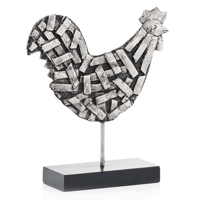 Huber 11″ Black and Silver Aluminum Tabletop Sculpture - Chic Decora