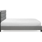 Hudson ClickDecor Hudson Upholstered Platform Bed with Straight Tufted Headboard - Chic Decora