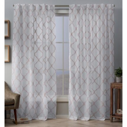 Hussey Polyester Sheer Curtain Pair (Set of 2) - Chic Decora