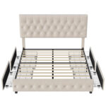 Huyen Upholstered Storage Platform Bed with Adjustable Tufted Headboard and 4 Drawers - Chic Decora