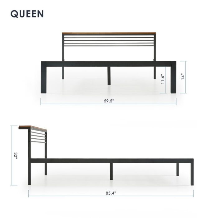 Hylle Metal Slat Bed - Chic Decora