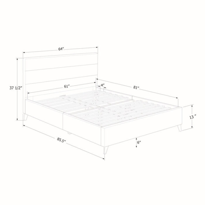 Hype Upholstered Complete Platform Bed - Chic Decora