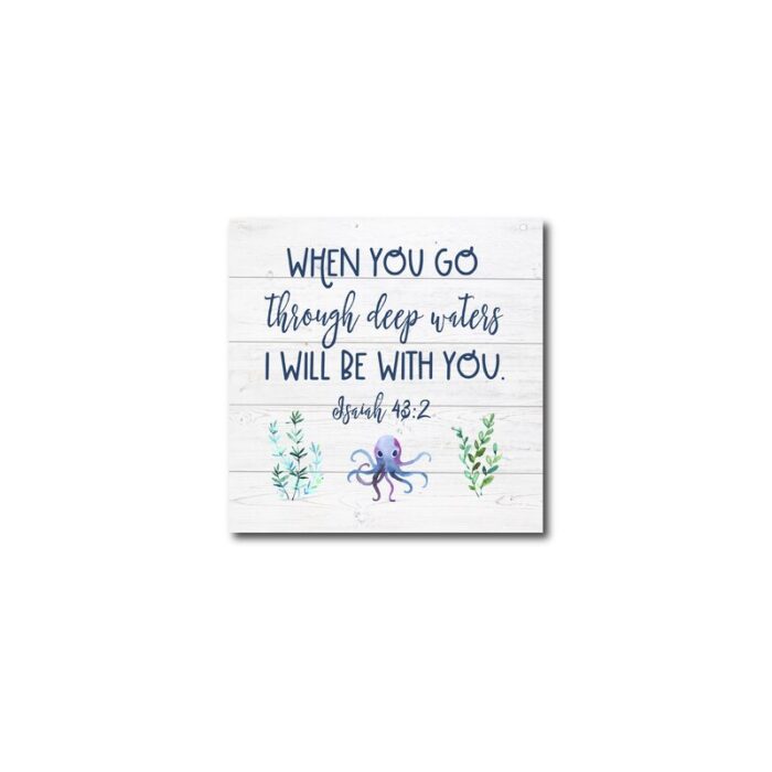 I Will Be With You Coastal 5.5″ Wood Plaque - Chic Decora