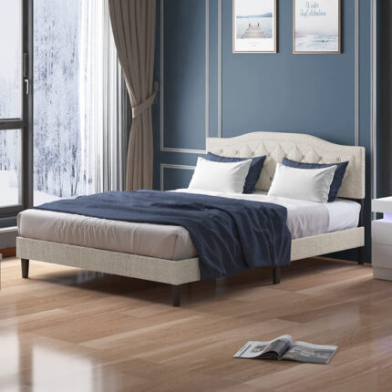 Imona Upholstered Metal Platform Bed - Chic Decora