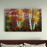 Indian Summer Painting Print on Wrapped Canvas in Red/Green/Yellow - Chic Decora