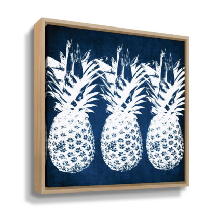 Indigo Pineapple Print on Canvas - Chic Decora