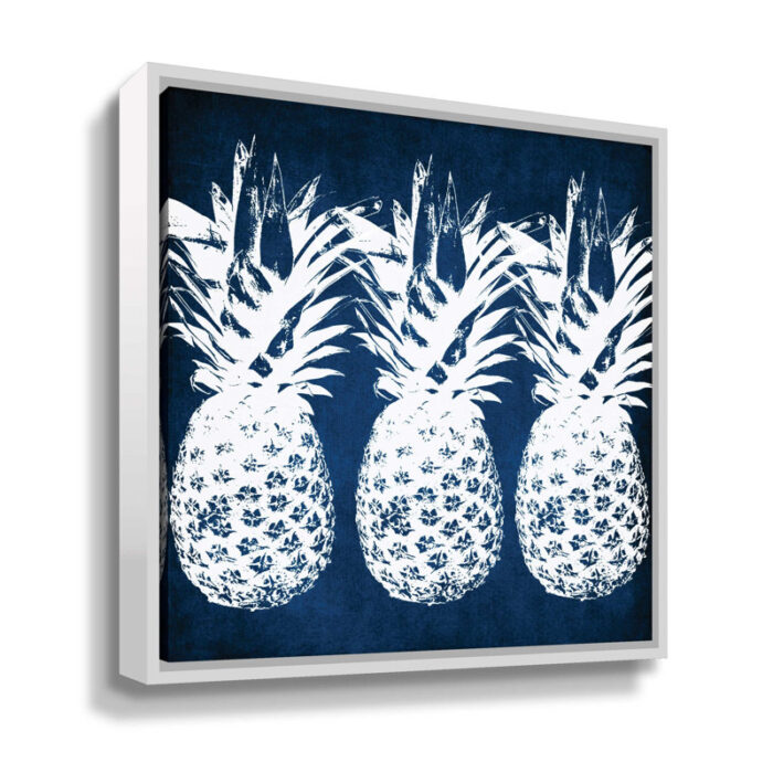 Indigo Pineapple Print on Canvas - Chic Decora