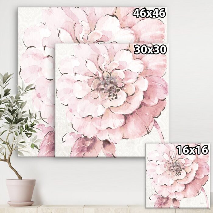 Indigold Shabby Peonies Pink – Painting Print on Canvas - Chic Decora