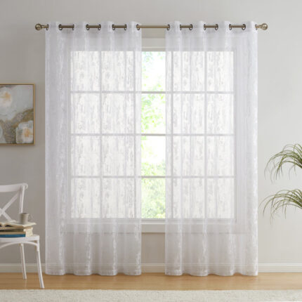 Shyanne Polyester Semi Sheer Curtain Pair (Set of 2) - Chic Decora